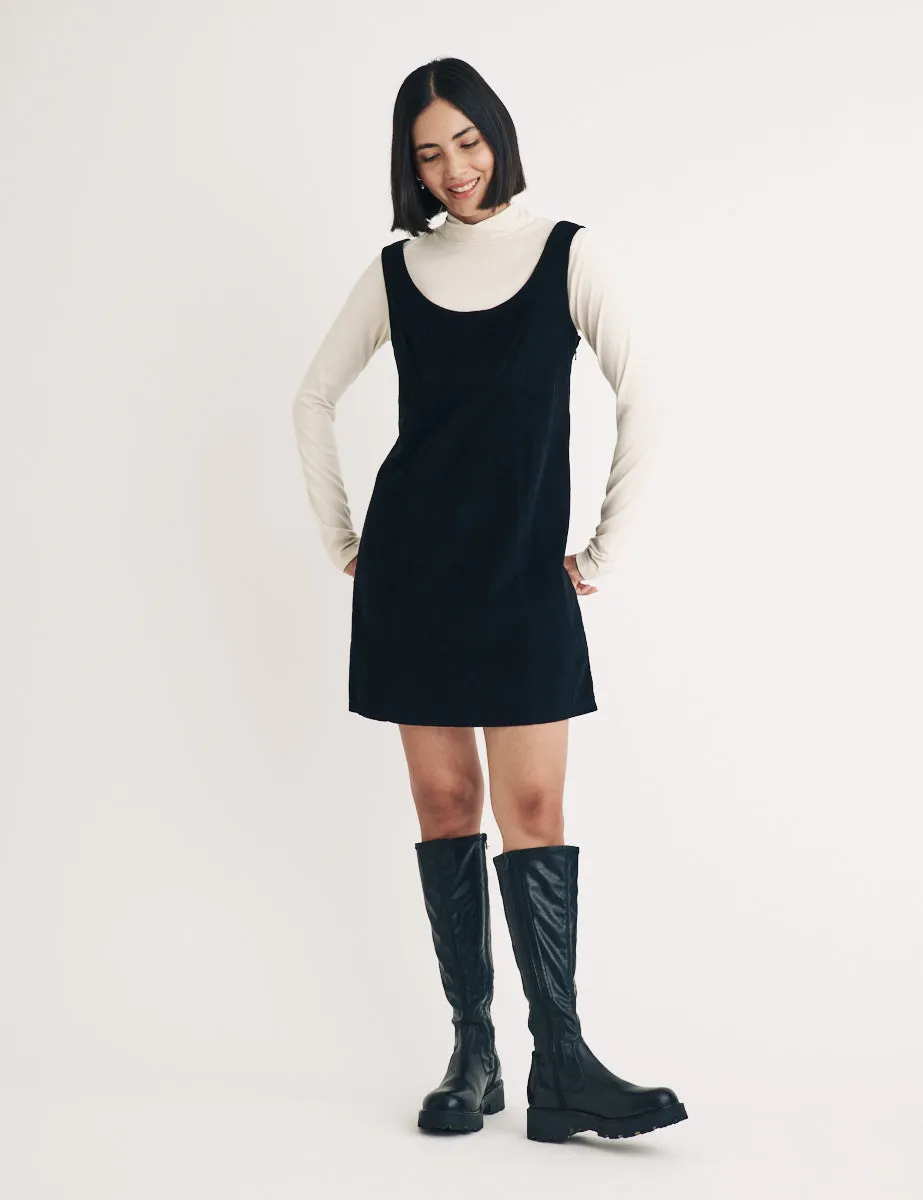 Black Cord Valentina Pinafore Mini Dress sold by Nobody's Child product image thumbnail 4