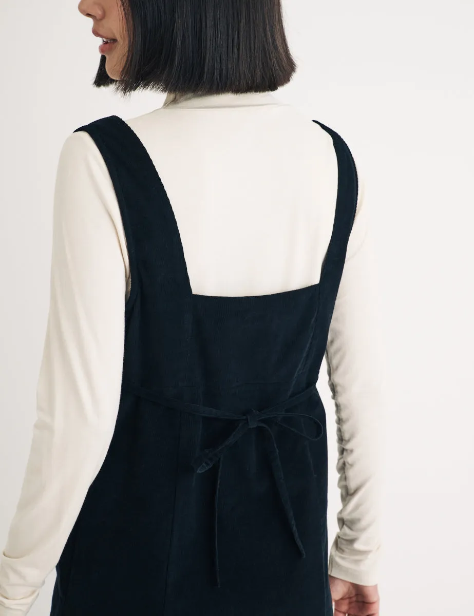 Black Cord Valentina Pinafore Mini Dress sold by Nobody's Child product image thumbnail 2