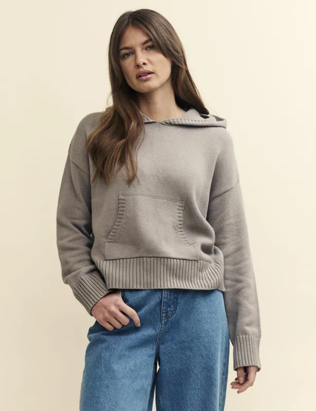 Grey Knitted Hoodie sold by Nobody's Child