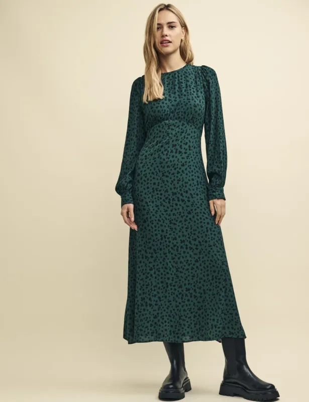 Green Spot Print Imogen Midi Dress sold by Nobody's Child