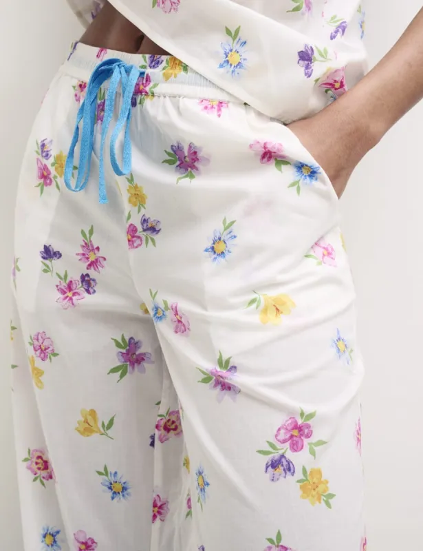 White Floral Cami Top & Trouser Pyjama Set sold by Nobody's Child