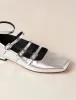 Alohas Luke Shimmer Silver Leather Ballet Flats sold by Nobody's Child