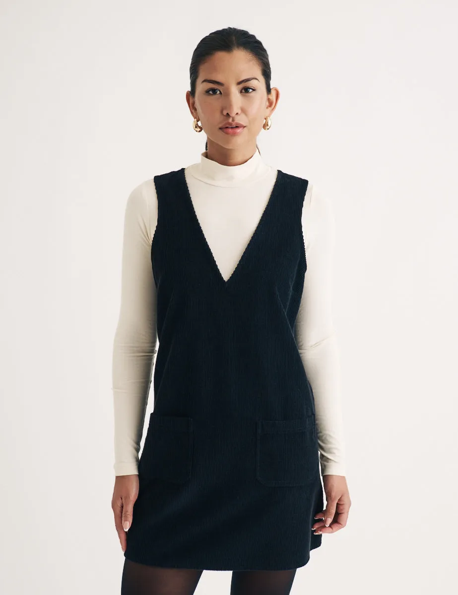 Black Cord Piper Mini Pinafore Dress sold by Nobody's Child product image thumbnail 3