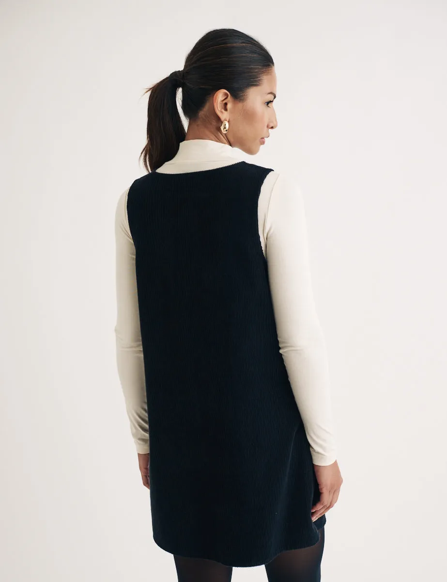 Black Cord Piper Mini Pinafore Dress sold by Nobody's Child product image thumbnail 4