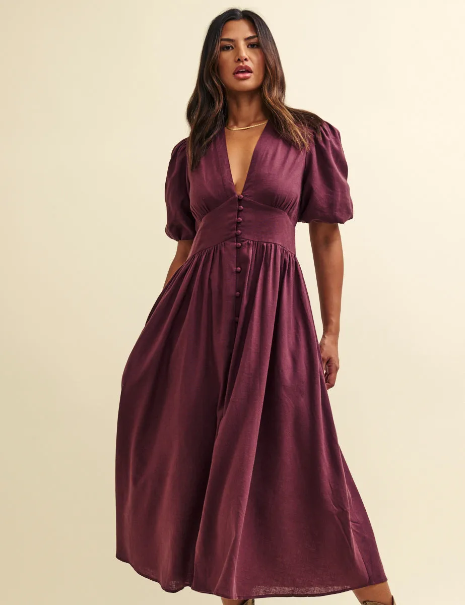 Plum Starlight Midi Dress sold by Nobody's Child