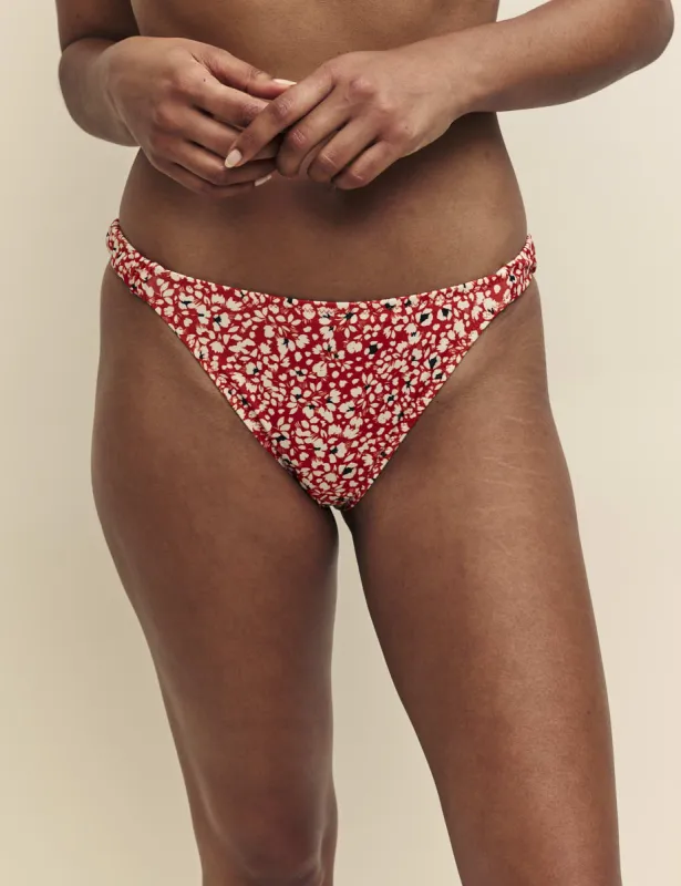 Red Floral Shirred Side Bikini Bottoms sold by Nobody's Child