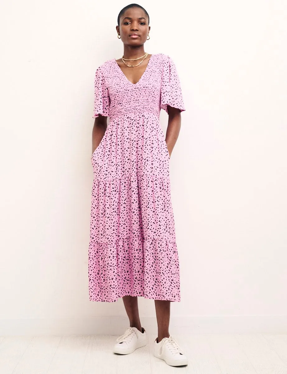 Ditsy Pink May Midi Dress sold by Nobody's Child