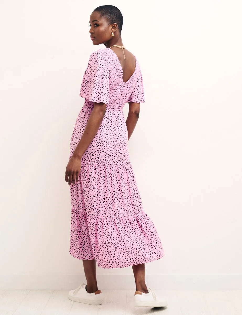 Ditsy Pink May Midi Dress sold by Nobody's Child product image thumbnail 4