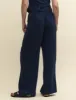 Navy Linen-blend Relaxed Tailored Trousers sold by Nobody's Child