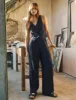 Navy Linen-blend Relaxed Tailored Trousers sold by Nobody's Child