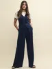 Navy Linen-blend Relaxed Tailored Trousers sold by Nobody's Child