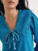Denim Long Sleeve Birdie Blouse sold by Nobody's Child