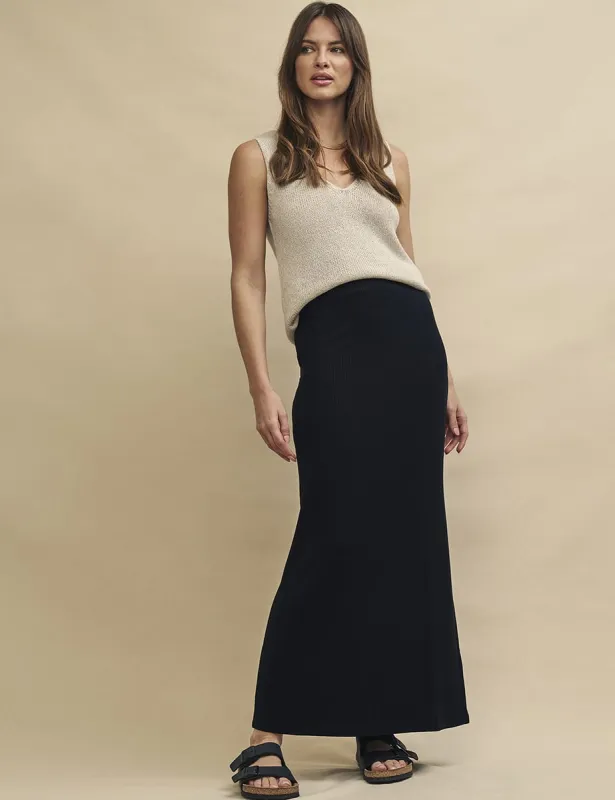 Black Jersey Maxi Skirt sold by Nobody's Child