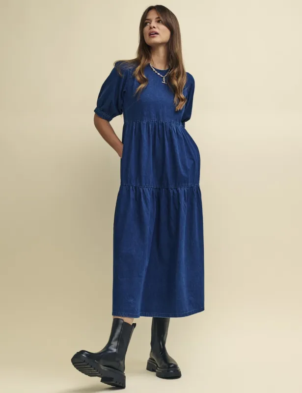 Dark Denim Rochelle Midi Dress sold by Nobody's Child