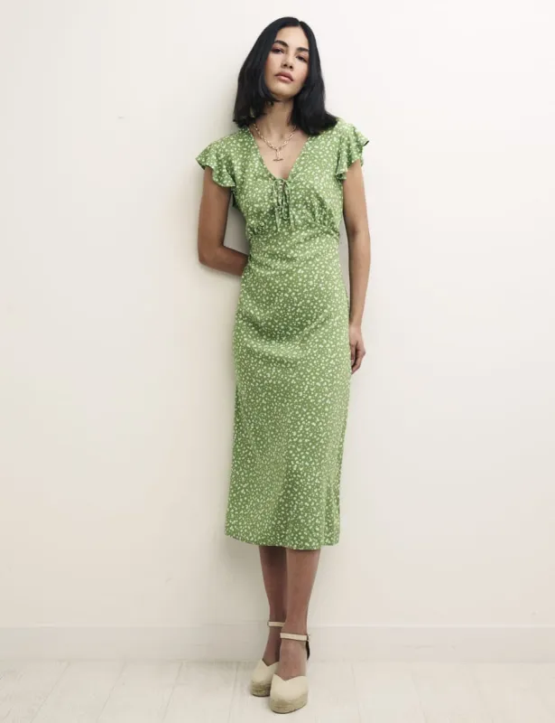 Ditsy Green Lily Midi Tea Dress sold by Nobody's Child