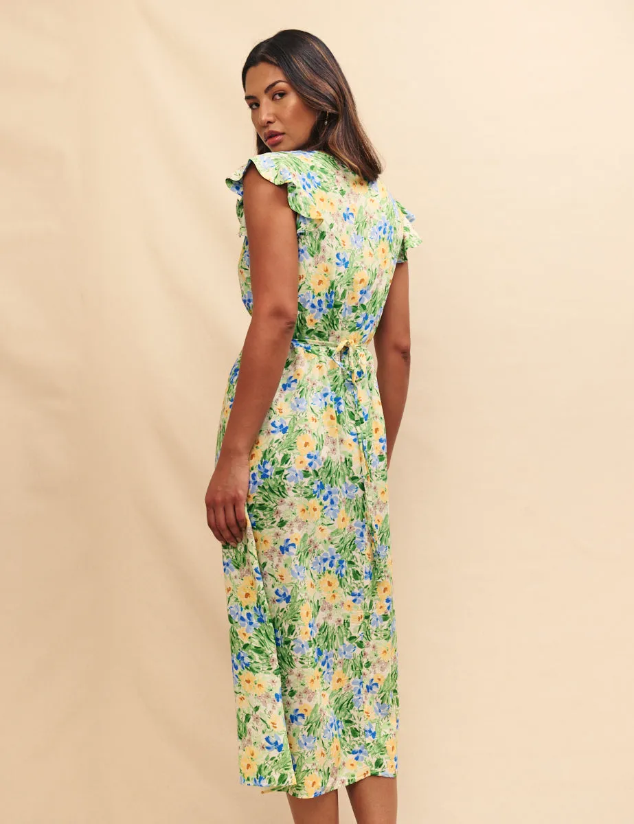 Green Floral Lily Midi Dress sold by Nobody's Child product image thumbnail 4