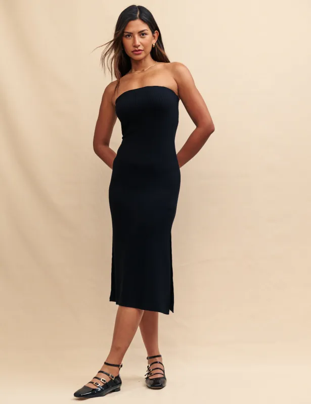 Black Bandeau Midi Dress sold by Nobody's Child