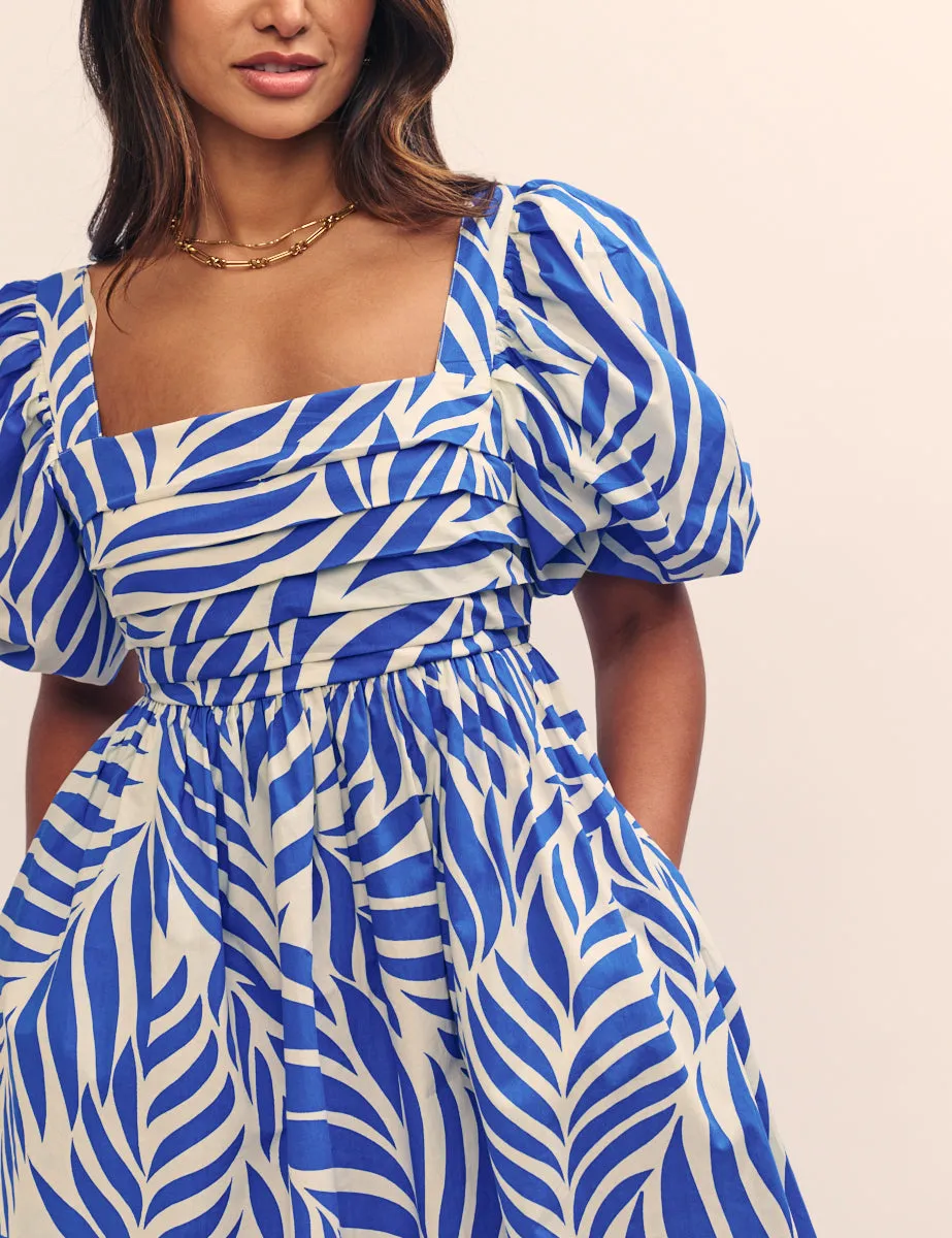 Blue Leaf Print Nova Mini Dress sold by Nobody's Child product image thumbnail 2