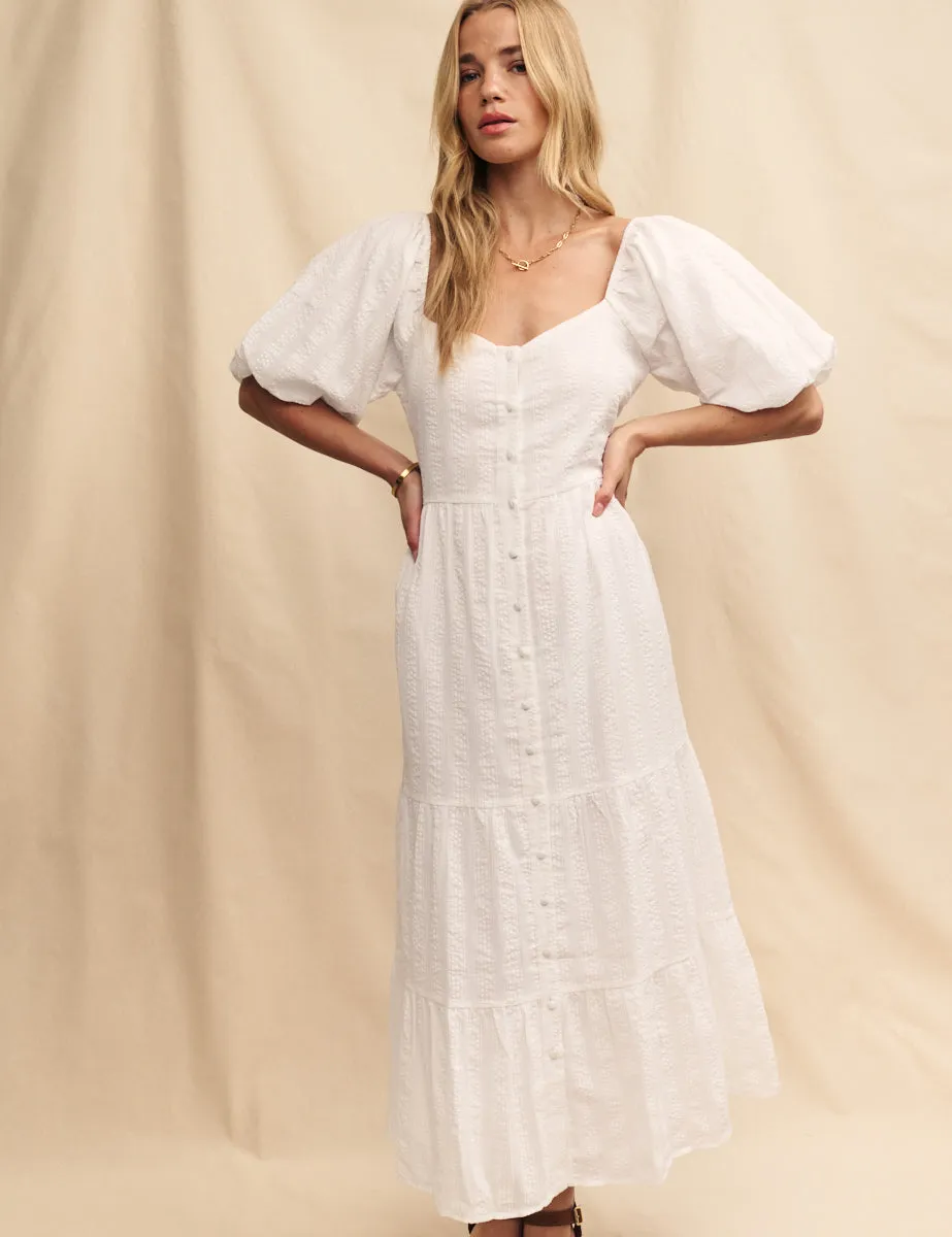 White Tiered Laurel Midi Dress sold by Nobody's Child product image thumbnail 3