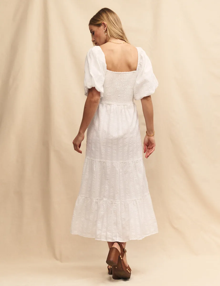 White Tiered Laurel Midi Dress sold by Nobody's Child product image thumbnail 4