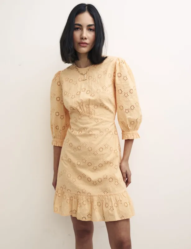Orange Broderie Serena Mini Dress sold by Nobody's Child