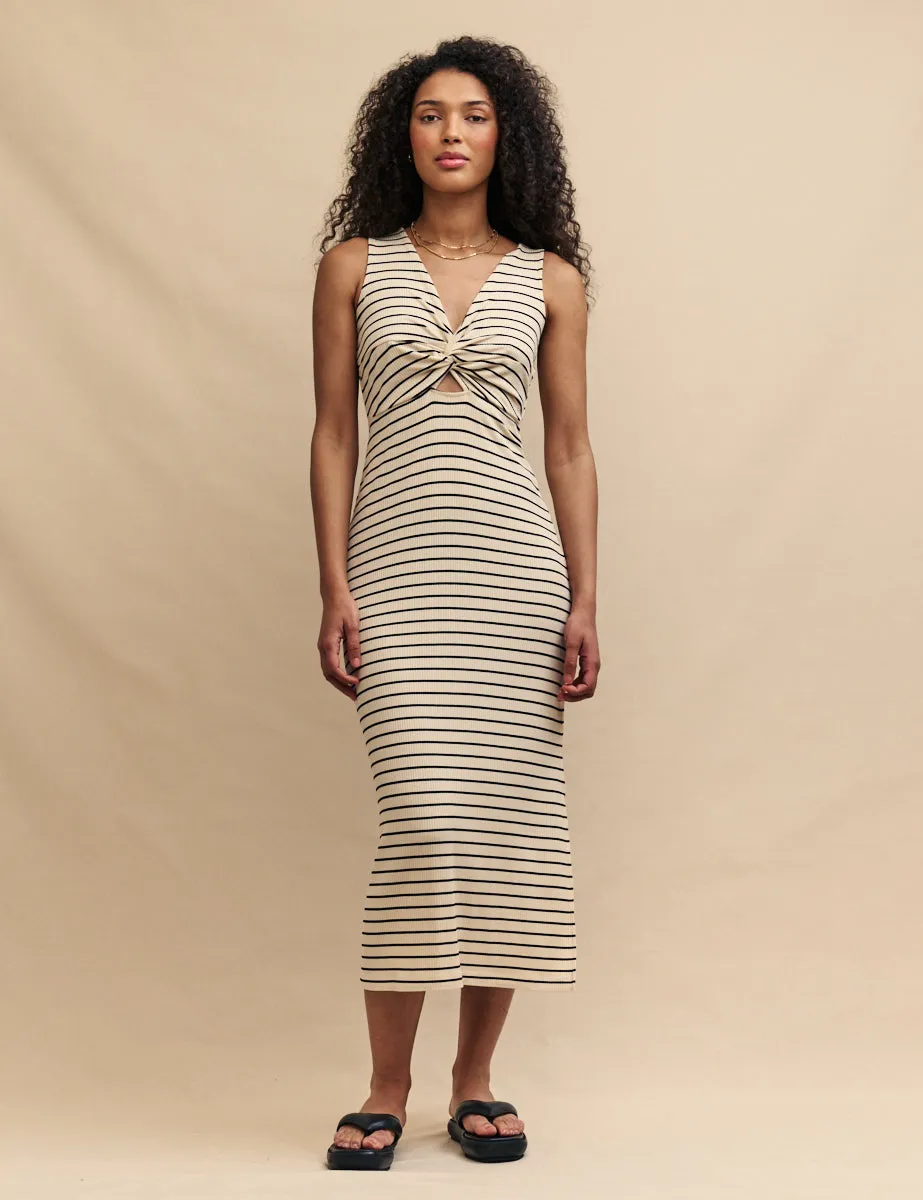 Striped Twist Wren Midi Dress sold by Nobody's Child