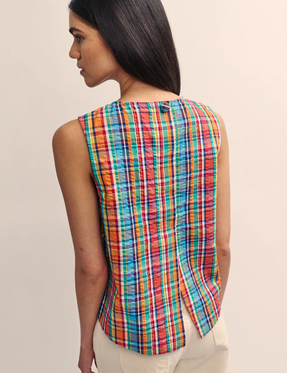Rainbow Check Swing Top sold by Nobody's Child product image thumbnail 4