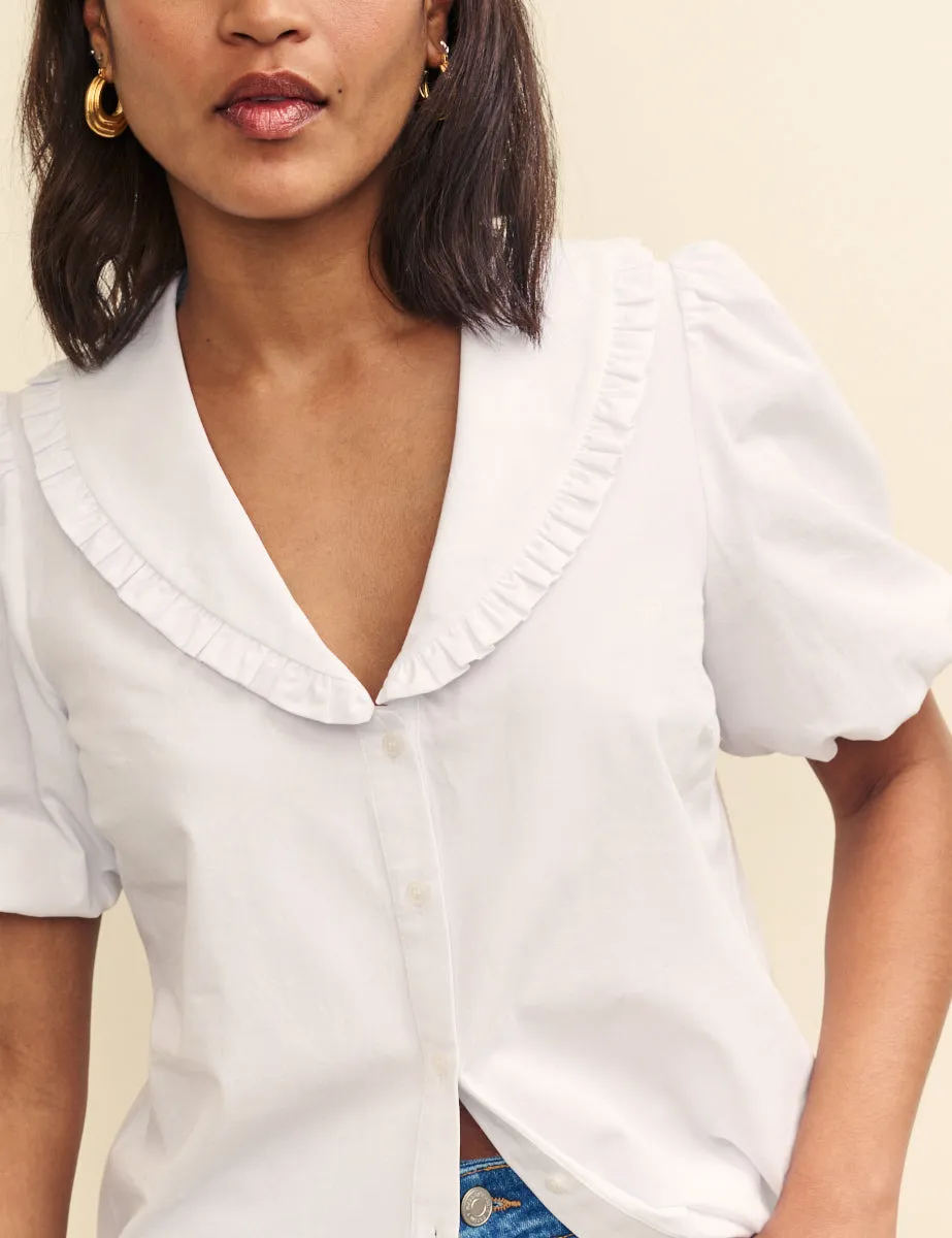 White Collared Emmie Blouse sold by Nobody's Child