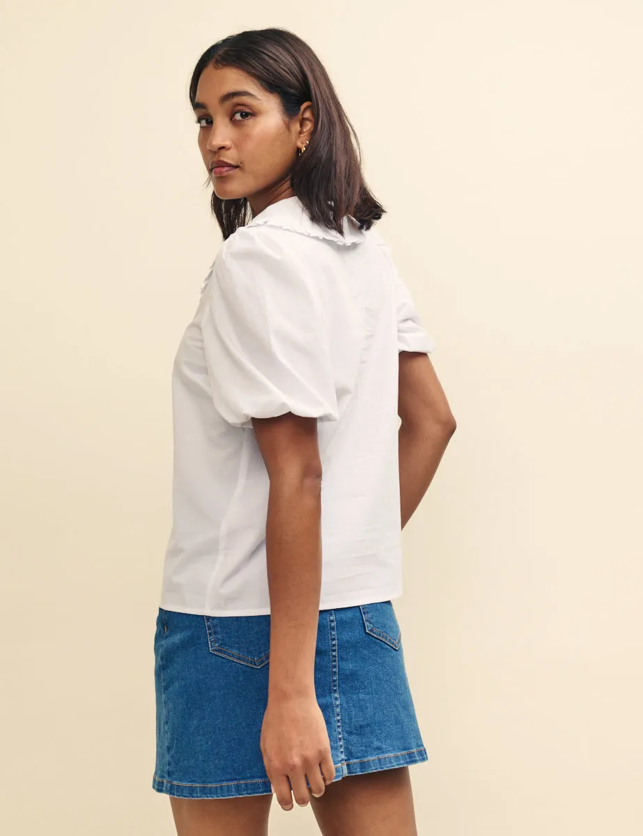 White Collared Emmie Blouse sold by Nobody's Child product image thumbnail 4