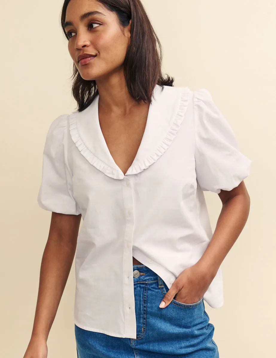 White Collared Emmie Blouse sold by Nobody's Child product image thumbnail 2