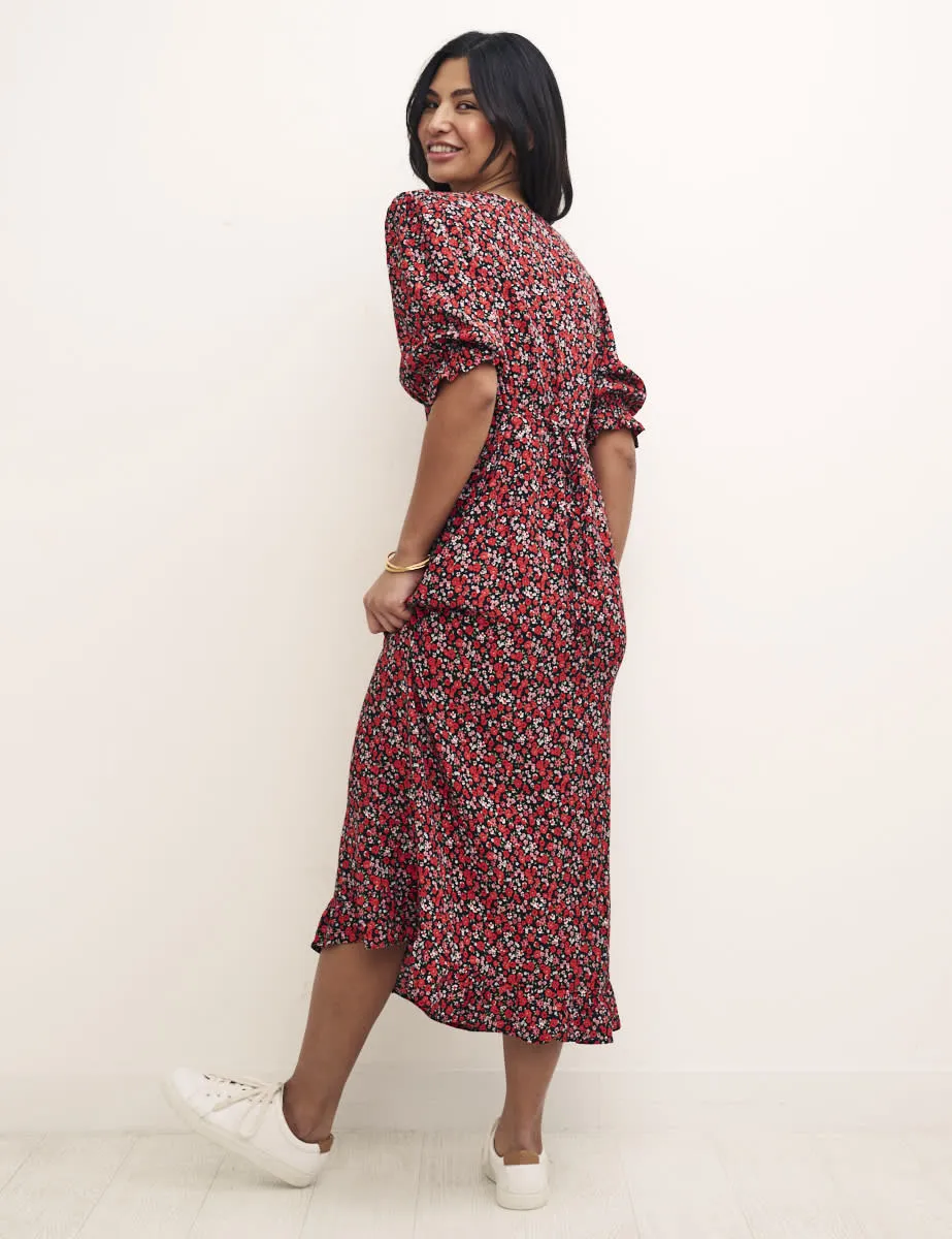 Red Floral Delilah Midi Dress sold by Nobody's Child product image thumbnail 4