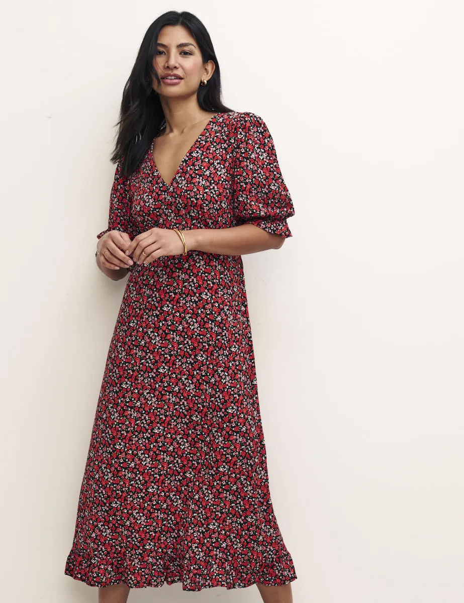 Red Floral Delilah Midi Dress sold by Nobody's Child product image thumbnail 2