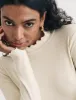 Cream Ribbed Funnel Neck Long Sleeve Top sold by Nobody's Child