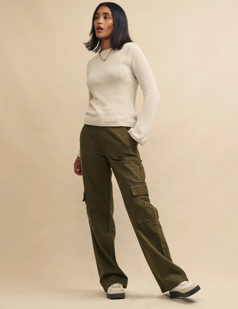 Cream Slash Neck Knitted Jumper sold by Nobody's Child product image thumbnail 3