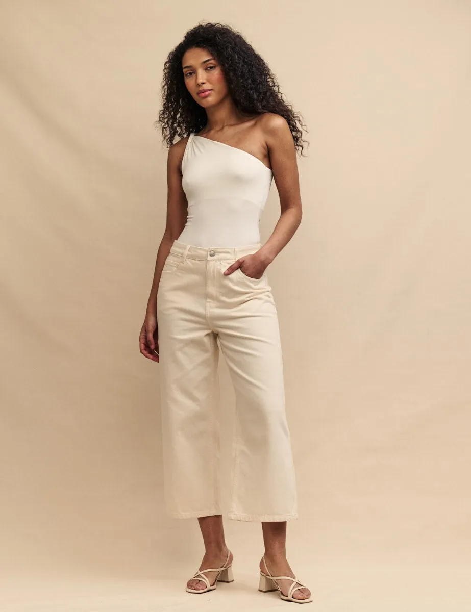 White Twist One Shoulder Top sold by Nobody's Child product image thumbnail 3