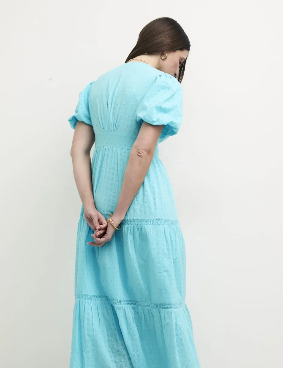 Blue Puff Sleeve Cici Midaxi Dress sold by Nobody's Child product image thumbnail 5