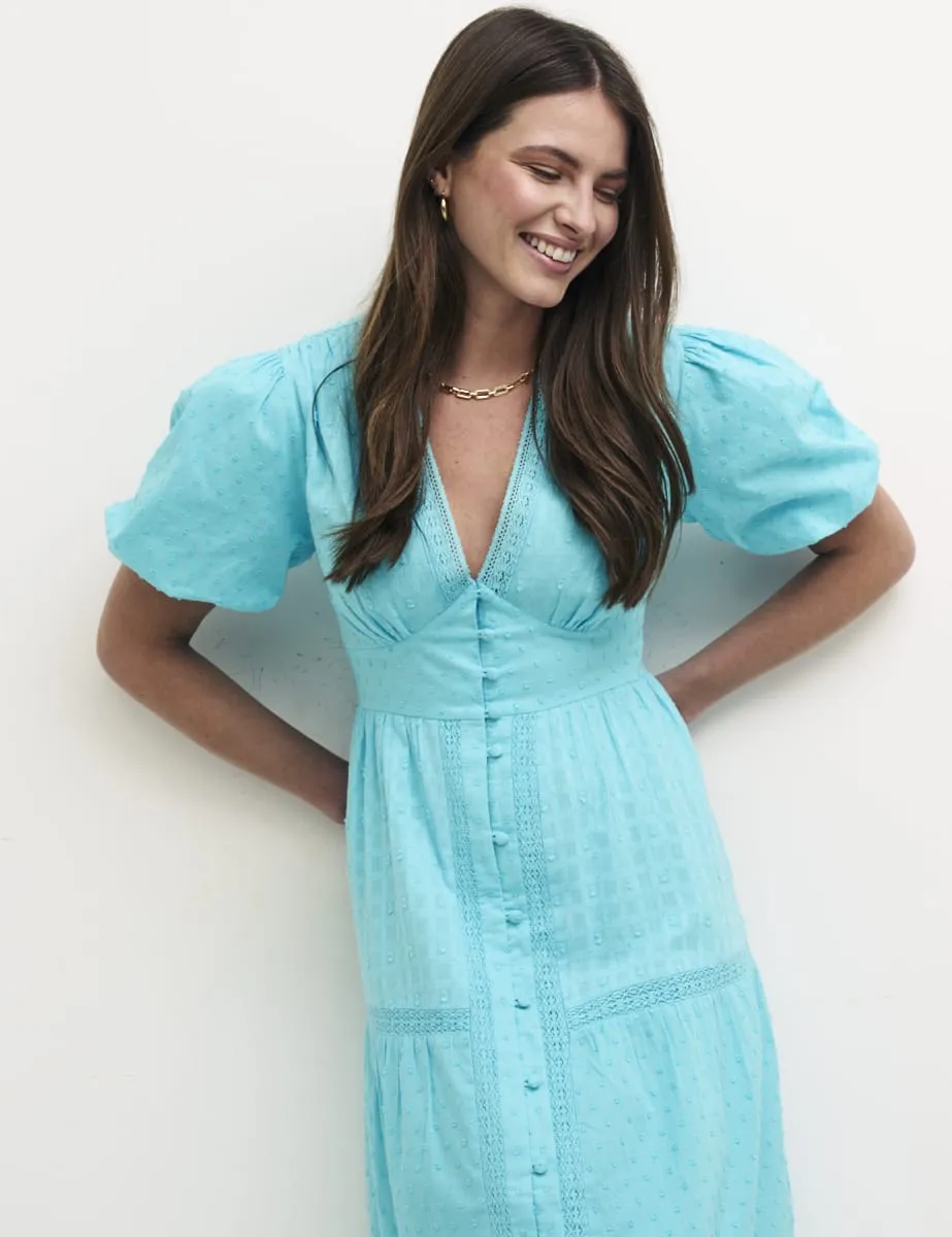 Blue Puff Sleeve Cici Midaxi Dress sold by Nobody's Child product image thumbnail 3