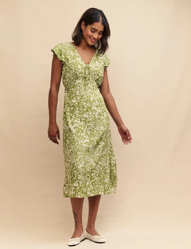 Green Printed Lily Midi Dress sold by Nobody's Child