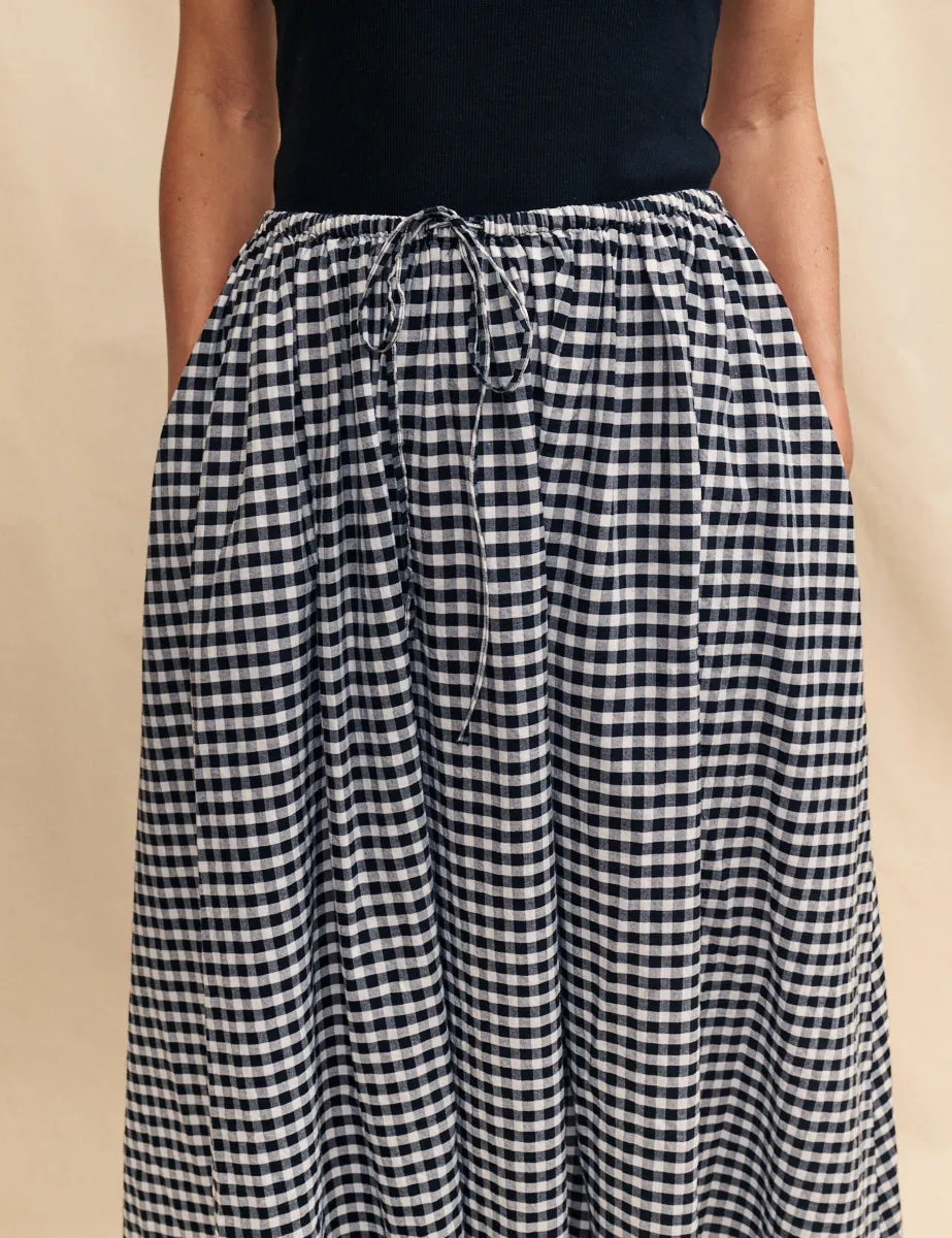 Black Gingham Midi Skirt sold by Nobody's Child product image thumbnail 3