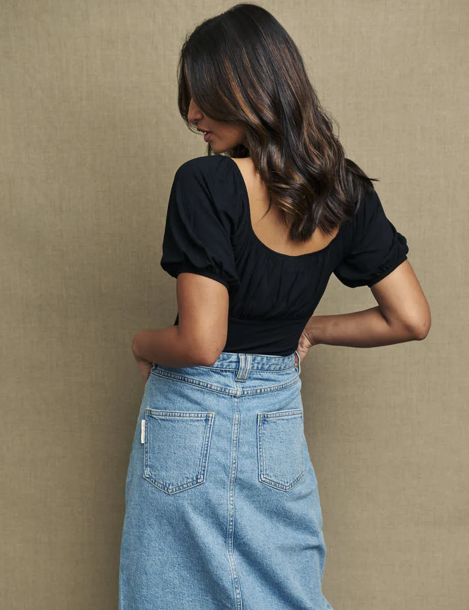 Black Ruched Bodice Oregon Jersey Top sold by Nobody's Child product image thumbnail 4