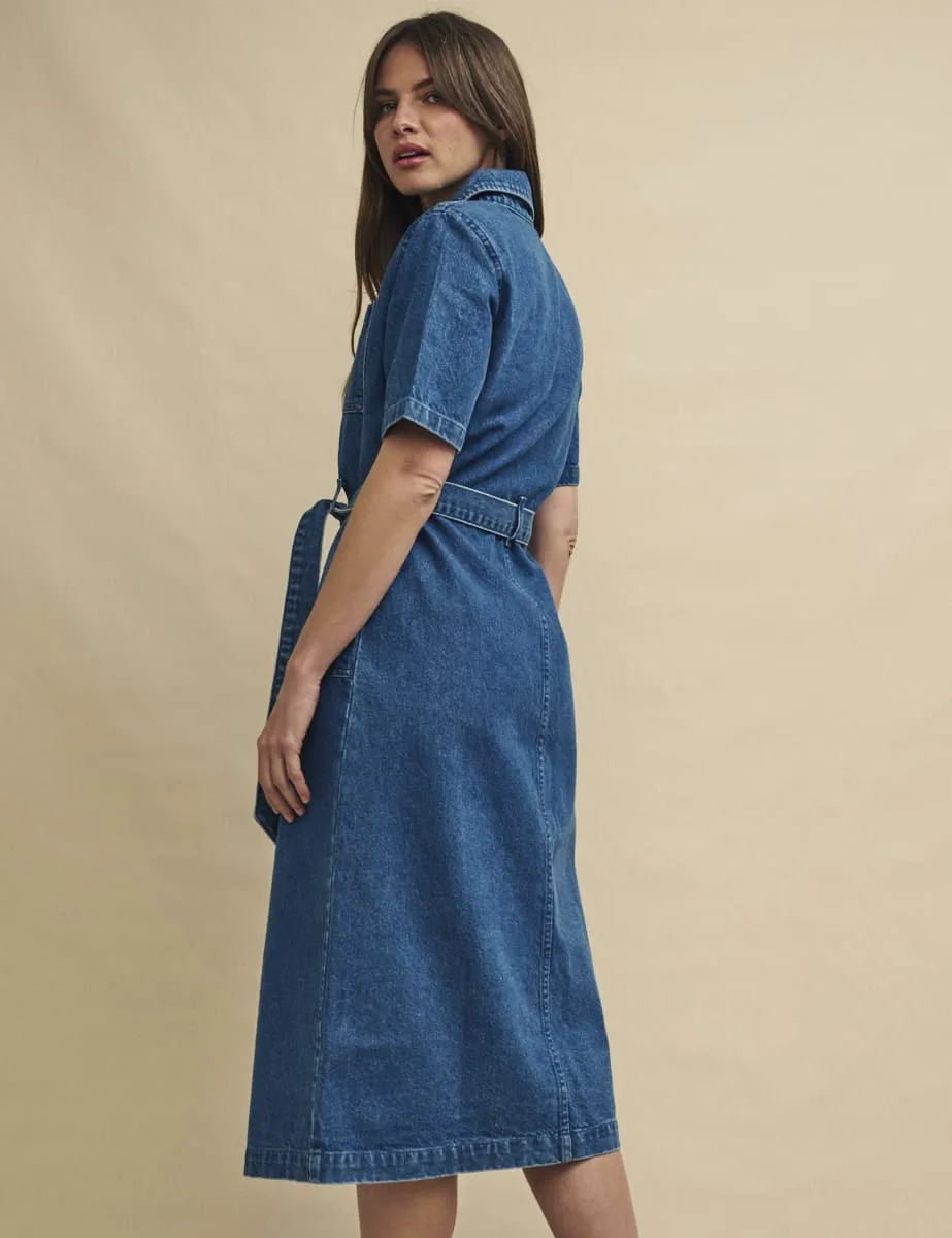 Blue Denim Short Sleeve Finchley Shirt Dress sold by Nobody's Child product image thumbnail 4
