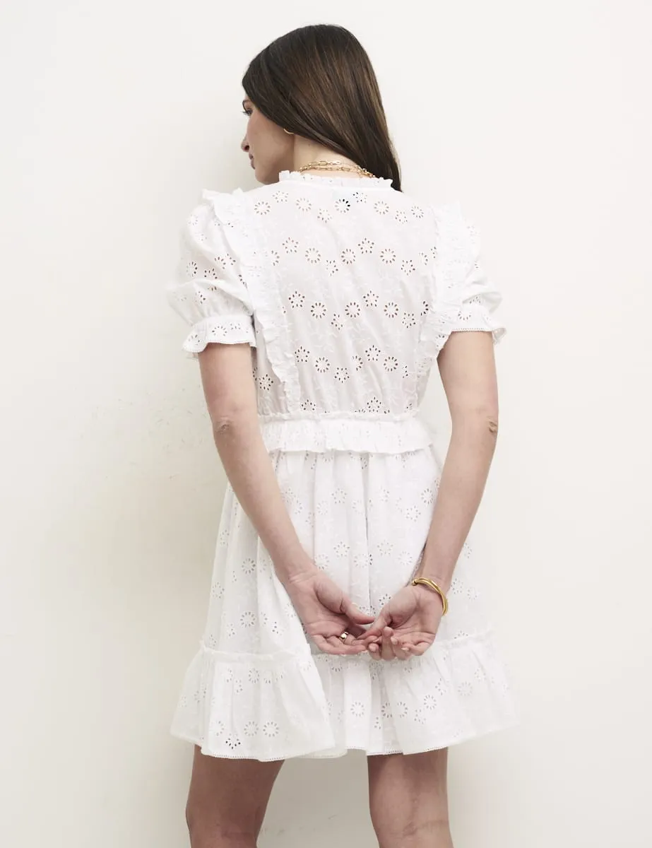 White Broderie Tilly Mini Dress sold by Nobody's Child product image thumbnail 4