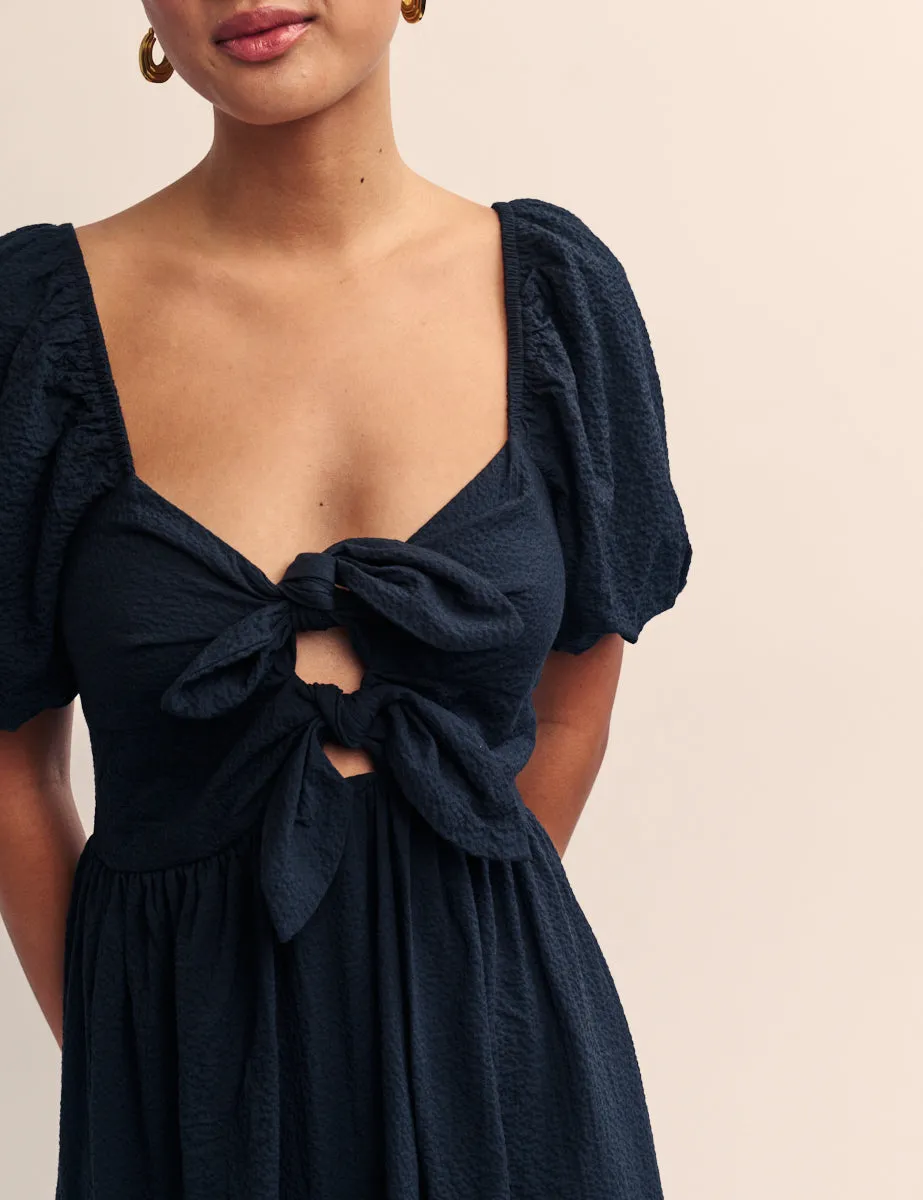 Black Tie Front Cemile Midi Dress sold by Nobody's Child product image thumbnail 2