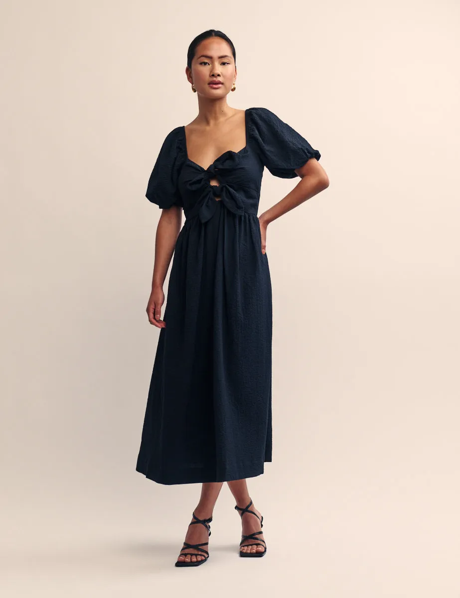 Black Tie Front Cemile Midi Dress sold by Nobody's Child product image thumbnail 3