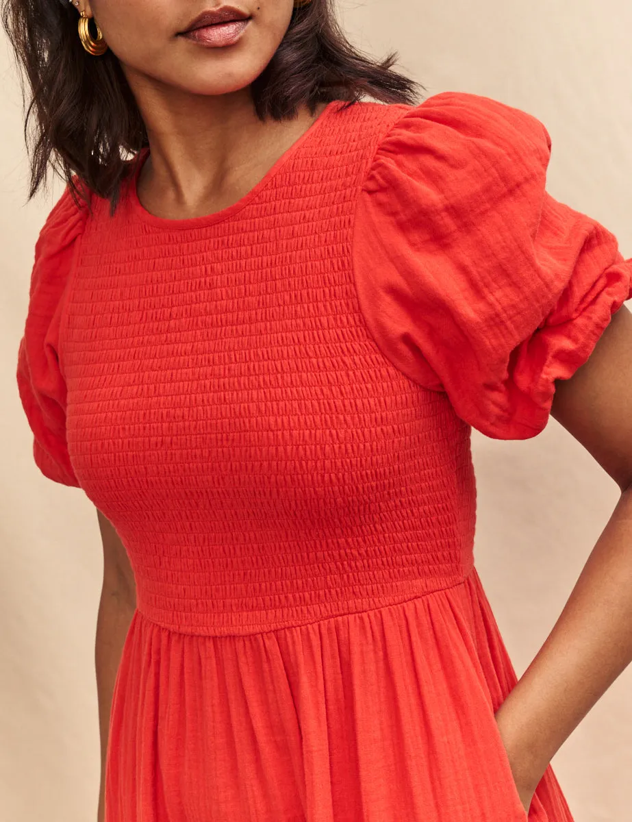 Red Tiered Charlie Midi Dress sold by Nobody's Child product image thumbnail 2