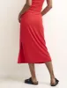 Red Side Slit Midi Skirt sold by Nobody's Child
