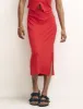 Red Side Slit Midi Skirt sold by Nobody's Child