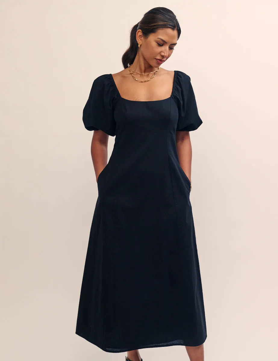 Black Puff Sleeve Talitha Midi Dress sold by Nobody's Child product image thumbnail 3