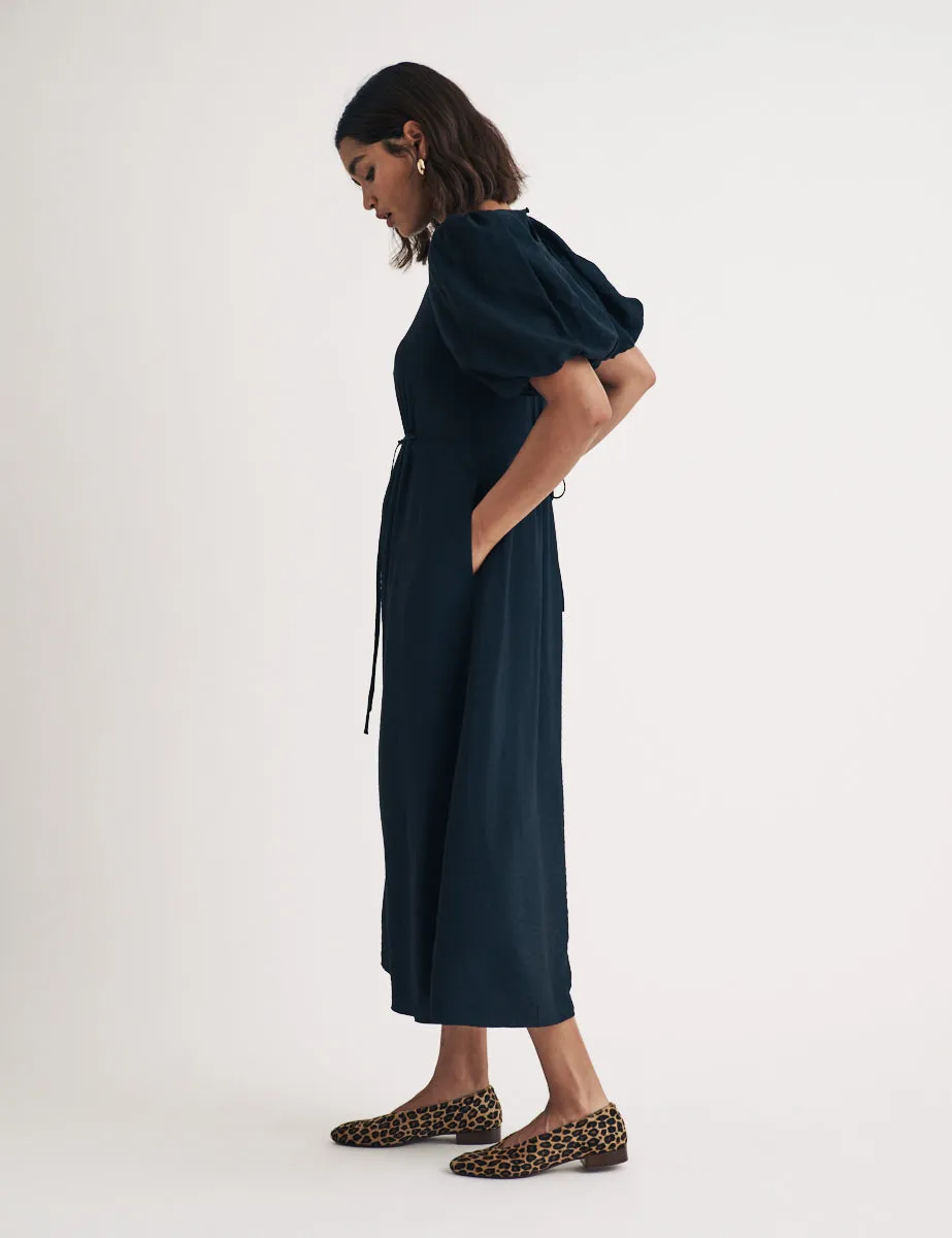 Black Puff Sleeve Thora Midi Dress sold by Nobody's Child product image thumbnail 3