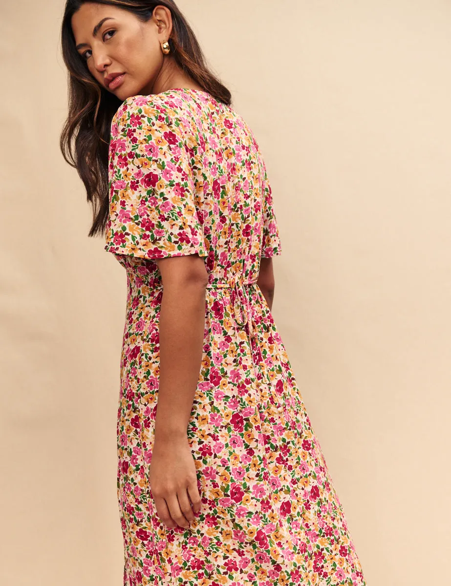 Pink Floral Dee Dee Midi Dress sold by Nobody's Child product image thumbnail 4